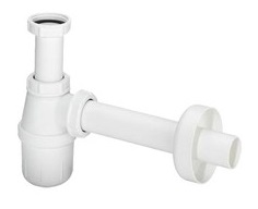 Сифон для раковины (пластик), для смесителя с донным клапаном, 1 1/4 x 32, белый