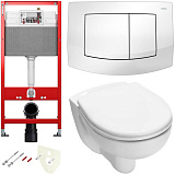 Комплект для подвесного унитаза K440200.WC1 с панелью смыва TECEambia белая, с унитазом TECE V04