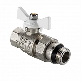 Кран шар. ValTec BASE-ГОСТ "амер." 3/4" с доп.уплотнением (бел.руч)  DN20, PN40