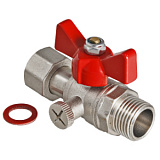 Кран шаровой для подключения  манометра, 1/2"нар -3/8"вн.