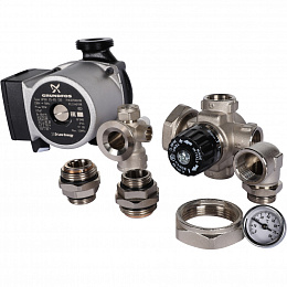 Насосно-смесительный узел STOUT с термостатическим клапаном; Grundfos UPSO 25-65 130