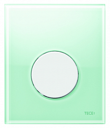 Панель смыва д/писсуара стеклянная TECEloop Urinal, стекло зеленое, клавиша белая