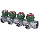 STOUT Коллектор регулирующий 3/4", 4 отвода 3/4"ЕК