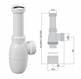 Сифон для мойки с накидной гайкой 6/4", M0437