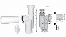 Сифон 50/40 для мойки с накидной гайкой 6/4", M0490