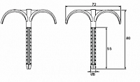 Дюбель двойной для труб, пластиковый, длина 80 TECE