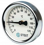 Термометр биметал накладной с пружиной STOUT Dn63/120              