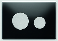 Панель смыва с двумя клавишами стеклянная TECEloop, стекло черное, клавиши хром матовый