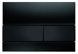Панель смыва с двумя клавишами стеклянная TECEsquare, стекло черное, клавиши черные