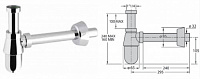 Сифон для умывальника с накидной гайкой, пластик, хром  5/4". M0493