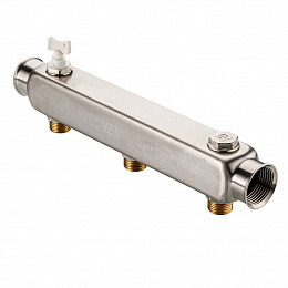 Коллектор из нержавеющей стали VALTEC, шаг 100 мм 1"x1/2"x5