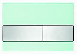 Панель смыва с двумя клавишами стеклян.TECEsquare, стекл.зелен, клавиши нерж.с покрыт.против отпечат