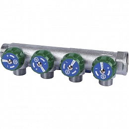 STOUT Коллектор регулирующий 3/4" , 4 отвода 1/2"ЕК