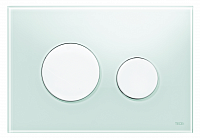 Панель смыва с двумя клавишами стеклянная TECEloop, стекло зеленое, клавиши белые