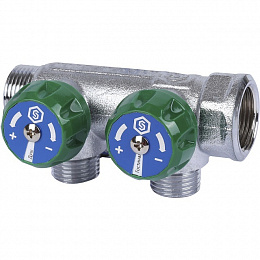 STOUT Коллектор регулирующий 3/4", 2 отвода 1/2"ЕК