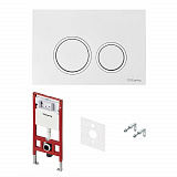 Комплект для установки подвесного унитаза TECEspring  S401103, панель TECEspring R, белая глянцевая