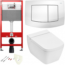 Комплект для подвесного унитаза K440200.WC2 с панелью смыва TECEambia белая, с унитазом TECEone