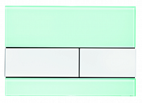 Панель смыва с двумя клавишами стеклянная TECEsquare, стекло зеленое, клавиши белые