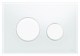 Панель смыва с двумя клавишами стеклянная TECEloop, стекло белое, клавиши белые