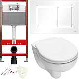 Комплект для подвесного унитаза 9400413.WC1 с панелью смыва TECEnow белый, с унитазом TECE V04