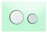 Панель смыва с двумя клавишами стеклянная TECEloop, стекло зеленое, клавиши хром глянцевый
