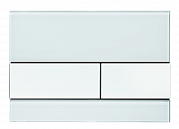 Панель смыва с двумя клавишами стеклянная TECEsquare, стекло белое, клавиши белые